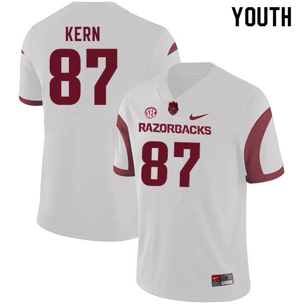 Youth #87 Blake Kern Arkansas Razorbacks College Football Jerseys Sale-White